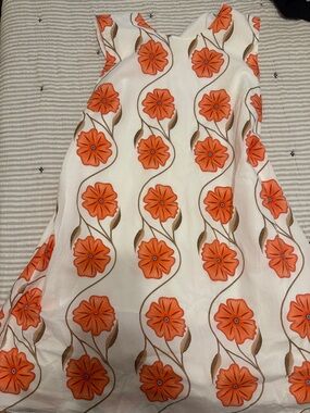 Great light Italian summer dress Bold Orange Floral Print